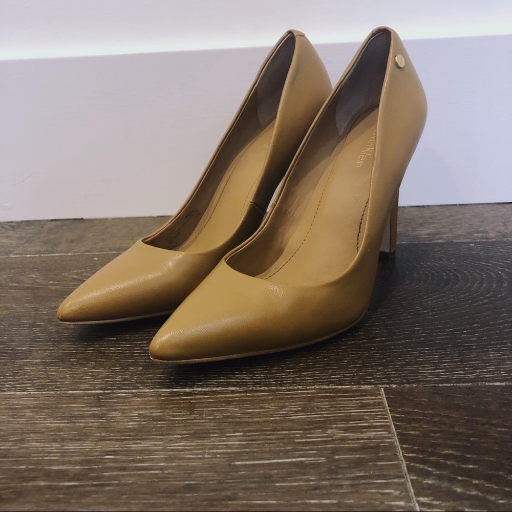 Calvin Klein Brady Leather Pointed Toe Pump